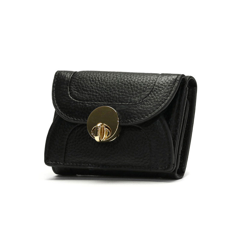 ハシバミ 三つ折り財布 レディース 小さい ブランド HASHIBAMI 財布 本革 革 レザー おしゃれ かわいい コンパクト ミニ 三つ折り 小銭入れ 大人 上品 黒 ニュー ラウンドフォルム ミニウォレット Ha-1711-453