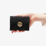 ハシバミ 三つ折り財布 レディース 小さい ブランド HASHIBAMI 財布 本革 革 レザー おしゃれ かわいい コンパクト ミニ 三つ折り 小銭入れ 大人 上品 黒 ニュー ラウンドフォルム ミニウォレット Ha-1711-453