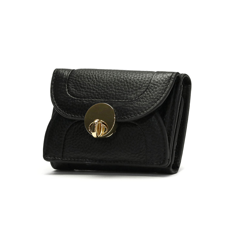 ハシバミ 三つ折り財布 レディース 小さい ブランド HASHIBAMI 財布 本革 革 レザー おしゃれ かわいい コンパクト ミニ 三つ折り 小銭入れ 大人 上品 黒 ニュー ラウンドフォルム ミニウォレット Ha-1711-453