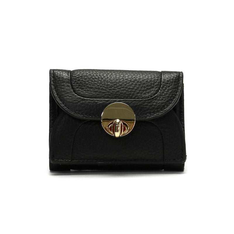 ハシバミ 三つ折り財布 レディース 小さい ブランド HASHIBAMI 財布 本革 革 レザー おしゃれ かわいい コンパクト ミニ 三つ折り 小銭入れ 大人 上品 黒 ニュー ラウンドフォルム ミニウォレット Ha-1711-453