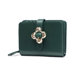 ハシバミ 二つ折り財布 レディース ブランド HASHIBAMI 財布 本革 革 レザー おしゃれ かわいい 小銭入れ 大人 上品 フラワー 花 ベルト 折財布 シンプル フラワーバックル 二つ折りウォレット Ha-2407-500