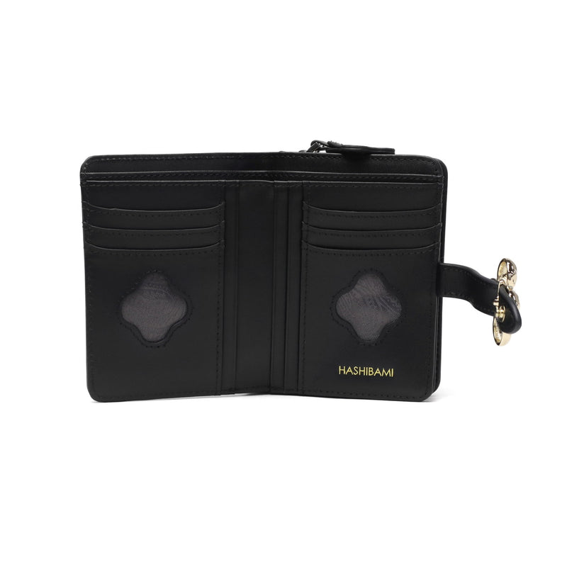 ハシバミ 二つ折り財布 レディース ブランド HASHIBAMI 財布 本革 革 レザー おしゃれ かわいい 小銭入れ 大人 上品 フラワー 花 ベルト 折財布 シンプル フラワーバックル 二つ折りウォレット Ha-2407-500