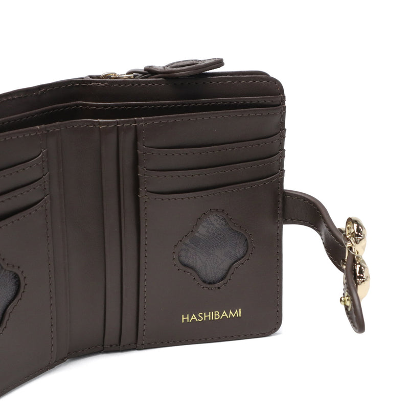 ハシバミ 二つ折り財布 レディース ブランド HASHIBAMI 財布 本革 革 レザー おしゃれ かわいい 小銭入れ 大人 上品 フラワー 花 ベルト 折財布 シンプル フラワーバックル 二つ折りウォレット Ha-2407-500