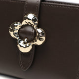 ハシバミ 二つ折り財布 レディース ブランド HASHIBAMI 財布 本革 革 レザー おしゃれ かわいい 小銭入れ 大人 上品 フラワー 花 ベルト 折財布 シンプル フラワーバックル 二つ折りウォレット Ha-2407-500