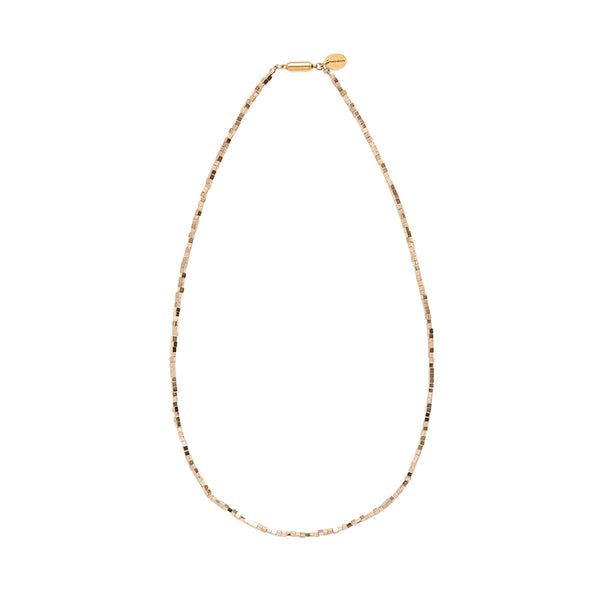 ハシバミ ネックレス レディース チェーン HASHIBAMI 立方体 ゴールド 52cm 天然石 ヘマタイト キューブ キラキラ ワンタッチ 留め具 マグネット シンプル ポーチ付き 重ね付け かわいい 大人 20代 30代 HB2100240