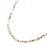 ハシバミ ネックレス レディース チェーン HASHIBAMI 立方体 ゴールド 52cm 天然石 ヘマタイト キューブ キラキラ ワンタッチ 留め具 マグネット シンプル ポーチ付き 重ね付け かわいい 大人 20代 30代 HB2100240