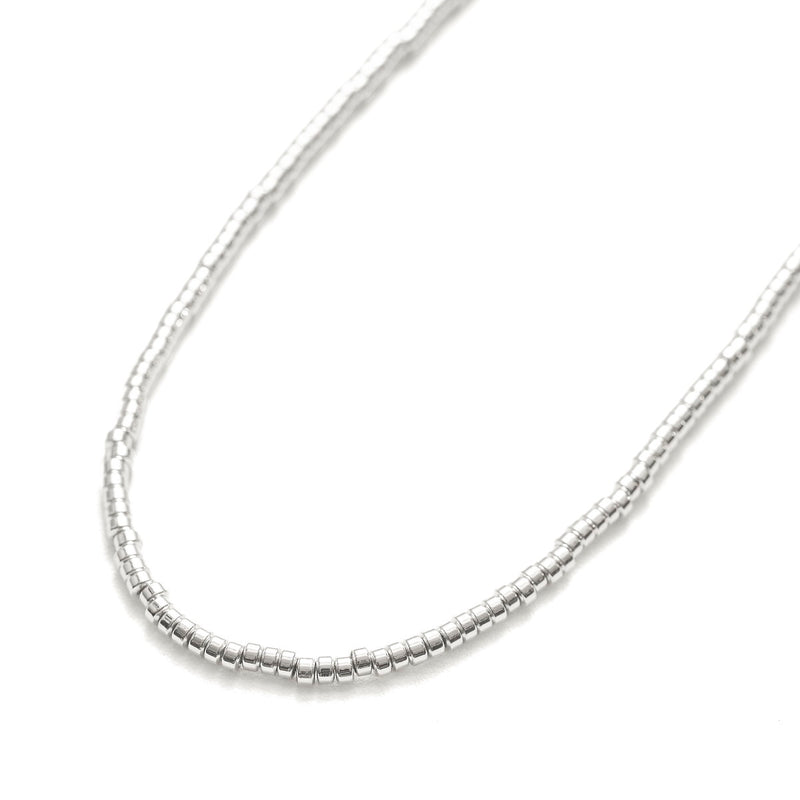 ハシバミ ネックレス レディース チェーン HASHIBAMI 天然石 ヘマタイト ワンタッチ マグネット ポーチ付き 重ね付け シンプル おしゃれ 可愛い ブランド 20代 30代 女性 ドーナツ(小) シルバー 52cm HB2100241