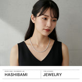 ハシバミ ネックレス レディース チェーン HASHIBAMI 天然石 ヘマタイト ワンタッチ 留め具 マグネット ポーチ付き 重ね付け シンプル おしゃれ 可愛い ブランド 20代 30代 女性 プレゼント 俵型 シルバー 52cm HB2100243