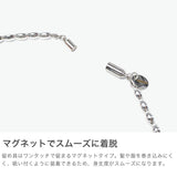 ハシバミ ネックレス レディース チェーン HASHIBAMI 天然石 ヘマタイト ワンタッチ 留め具 マグネット ポーチ付き 重ね付け シンプル おしゃれ 可愛い ブランド 20代 30代 女性 プレゼント 俵型 シルバー 52cm HB2100243