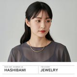 ハシバミ ネックレス レディース チェーン HASHIBAMI 立方体 面取り ゴールド 45cm 天然石 ヘマタイト ワンタッチ 留め具 マグネット ポーチ付き 重ね付け シンプル おしゃれ 可愛い ブランド 20代 30代 女性 HB2100244