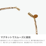 ハシバミ ネックレス レディース チェーン HASHIBAMI 立方体 面取り ゴールド 45cm 天然石 ヘマタイト ワンタッチ 留め具 マグネット ポーチ付き 重ね付け シンプル おしゃれ 可愛い ブランド 20代 30代 女性 HB2100244