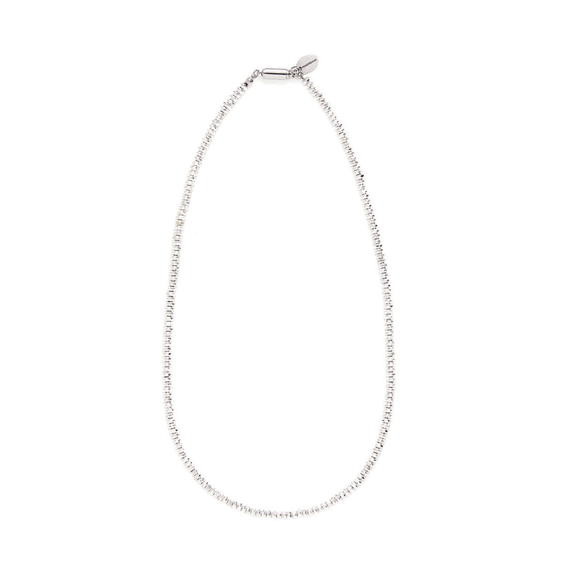 ハシバミ ネックレス レディース チェーン HASHIBAMI シルバー カジュアル シンプル 天然石 ヘマタイト ワンタッチ マグネット ポーチ付き 重ね付け おしゃれ 可愛い 上品 大人 ブランド 円盤型 45cm HB2100245