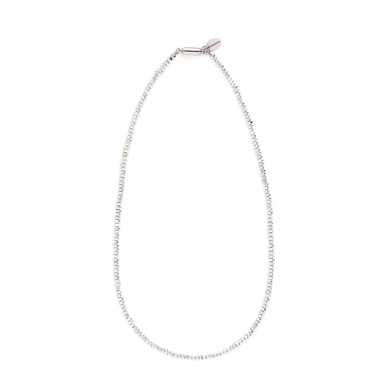 ハシバミ ネックレス レディース チェーン HASHIBAMI シルバー カジュアル シンプル 天然石 ヘマタイト ワンタッチ マグネット ポーチ付き 重ね付け おしゃれ 可愛い 上品 大人 ブランド 円盤型 45cm HB2100245