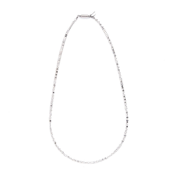 ハシバミ ネックレス レディース チェーン HASHIBAMI シルバー カジュアル シンプル 天然石 ヘマタイト ワンタッチ マグネット ポーチ付き 重ね付け おしゃれ 可愛い 大人 ブランド 立方体 (横長) 52cm HB2100246