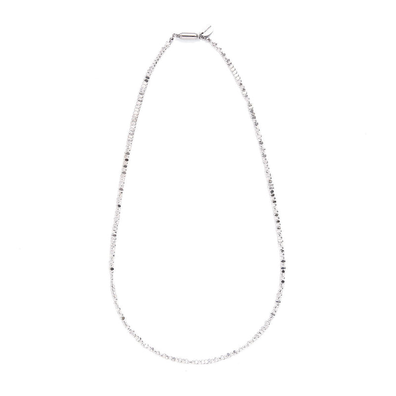 ハシバミ ネックレス レディース チェーン HASHIBAMI シルバー カジュアル シンプル 天然石 ヘマタイト ワンタッチ マグネット ポーチ付き 重ね付け おしゃれ 可愛い 大人 ブランド 立方体 (横長) 52cm HB2100246