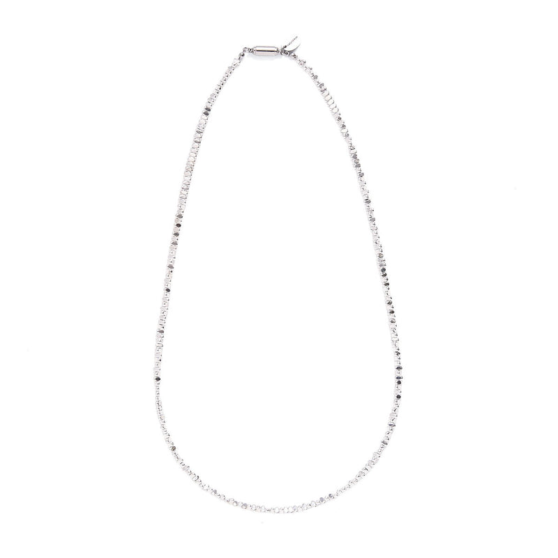 ハシバミ ネックレス レディース チェーン HASHIBAMI シルバー カジュアル シンプル 天然石 ヘマタイト ワンタッチ マグネット ポーチ付き 重ね付け おしゃれ 可愛い 大人 ブランド 立方体 (横長) 52cm HB2100246