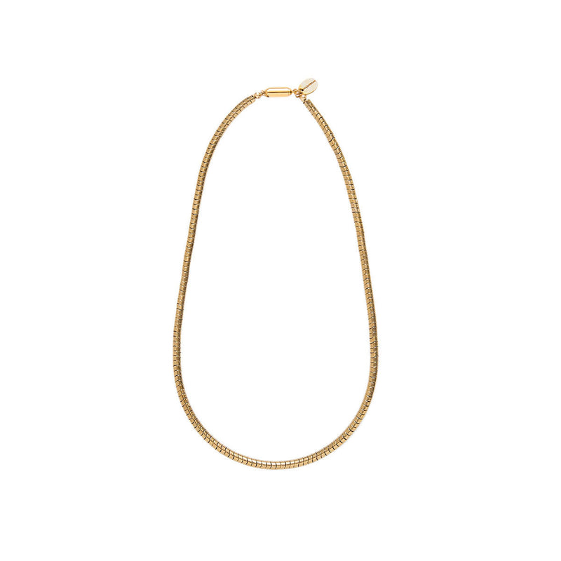 ハシバミ ネックレス レディース HASHIBAMI ゴールド シンプル スネークチェーン 太め マグネット ワンタッチ ポーチ付き 短め ヘマタイト かわいい おしゃれ アクセサリー 43cm 天然石 HB2100247