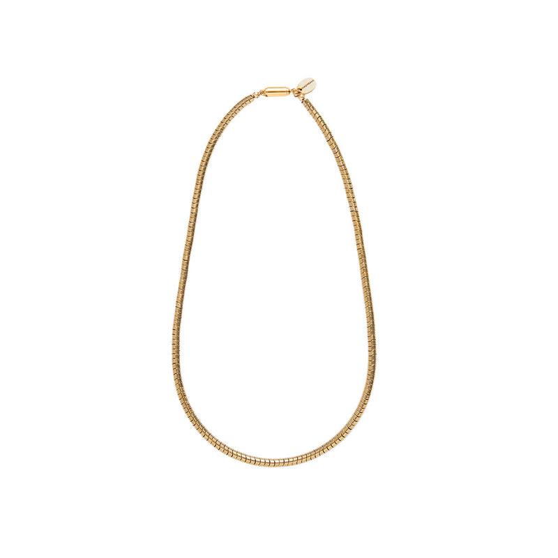 ハシバミ ネックレス レディース HASHIBAMI ゴールド シンプル スネークチェーン 太め マグネット ワンタッチ ポーチ付き 短め ヘマタイト かわいい おしゃれ アクセサリー 43cm 天然石 HB2100247