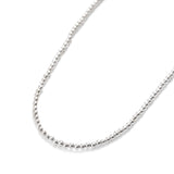 ハシバミ ネックレス レディース HASHIBAMI シルバー シンプル ボールチェーン風 マグネット ワンタッチ ポーチ付き ヘマタイト かわいい おしゃれ アクセサリー 2.5mm玉 45cm 天然石 HB2100250