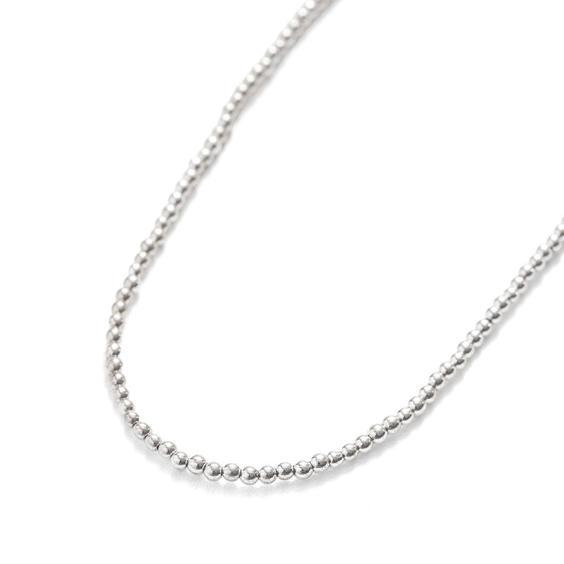 ハシバミ ネックレス レディース HASHIBAMI シルバー シンプル ボールチェーン風 マグネット ワンタッチ ポーチ付き ヘマタイト かわいい おしゃれ アクセサリー 2.5mm玉 45cm 天然石 HB2100250