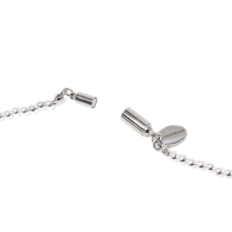 ハシバミ ネックレス レディース HASHIBAMI シルバー シンプル ボールチェーン風 マグネット ワンタッチ ポーチ付き ヘマタイト かわいい おしゃれ アクセサリー 2.5mm玉 45cm 天然石 HB2100250
