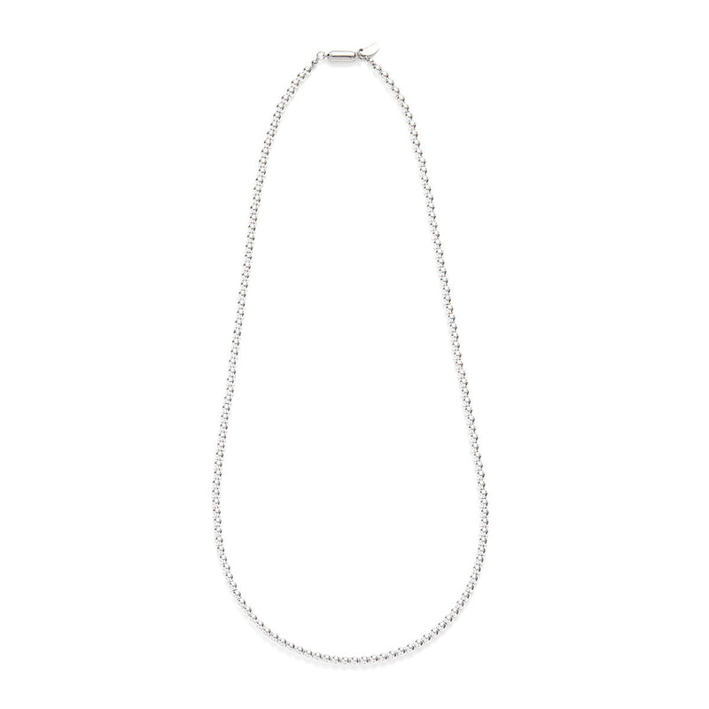 ハシバミ ネックレス レディース HASHIBAMI 長め ロング シルバー シンプル ボールチェーン風 マグネット ワンタッチ ポーチ付き ヘマタイト かわいい おしゃれ アクセサリー 3.5mm玉 60cm 天然石 HB2100251