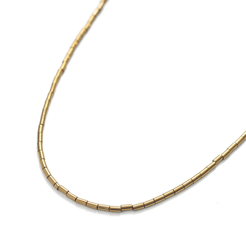 ハシバミ ネックレス レディース チェーン HASHIBAMI 円柱(長) ゴールド 52cm 天然石 ヘマタイト 留め具 マグネット ワンタッチ ポーチ付き 重ね付け シンプル おしゃれ 普段使い オケージョン 大人 20代 30代 HB2100256