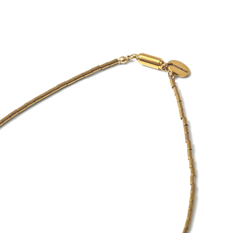 ハシバミ ネックレス レディース チェーン HASHIBAMI 円柱(長) ゴールド 52cm 天然石 ヘマタイト 留め具 マグネット ワンタッチ ポーチ付き 重ね付け シンプル おしゃれ 普段使い オケージョン 大人 20代 30代 HB2100256