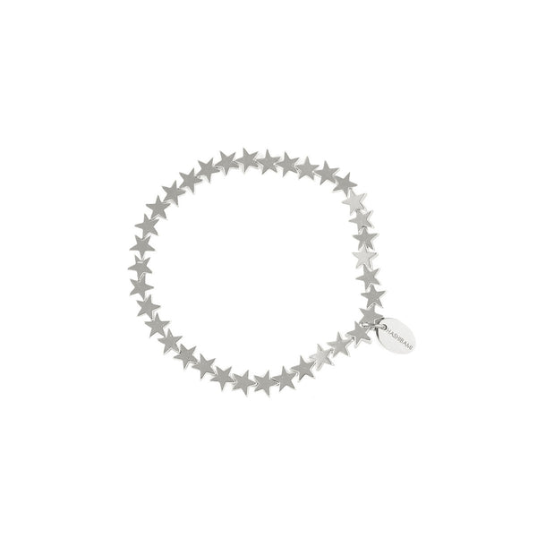 ハシバミ ブレスレット レディース ゴム HASHIBAMI シルバー 可愛い ブランド 天然石 ヘマタイト カジュアル シンプル 伸縮 フリーサイズ ポーチ付き 重ね付け おしゃれ 星 スター 星型 6mm HB2102276