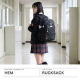 ヘム リュック レディース 通学 大容量 HeM バッグ おしゃれ 大きめ 女子 高校生 中学生 A4 B4 32L PC 撥水 かわいい ブランド リュックサック 2層 モル 二層式デイパック 39-72500