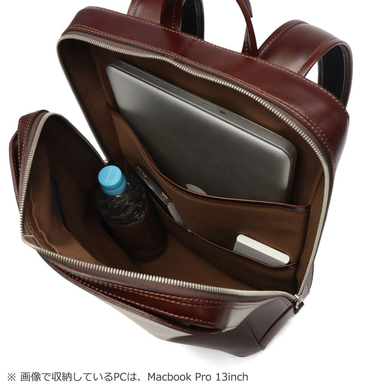 【正規取扱店】 エルゴポック リュック メンズ 通勤 HERGOPOCH 軽量 バックパック デイパック 本革 軽い ビジネスリュック A4 B4 レザー ビジネス シンプル おしゃれ 上品 薄型 黒 No.06 ワキシングレザー 06N-BP
