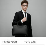 【正規取扱店】 エルゴポック トートバッグ メンズ B4 大きめ ブランド HERGOPOCH トート バッグ レザー カジュアル 本革 牛革 革 ビジネス 軽量 TL トリヨンラグーン シュリンクレザー トートバッグM TL-TTM
