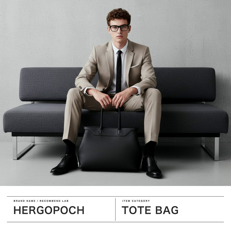 【正規取扱店】 エルゴポック トートバッグ メンズ B4 大きめ ブランド HERGOPOCH トート バッグ レザー カジュアル 本革 牛革 革 ビジネス 軽量 TL トリヨンラグーン シュリンクレザー トートバッグ TL-TT