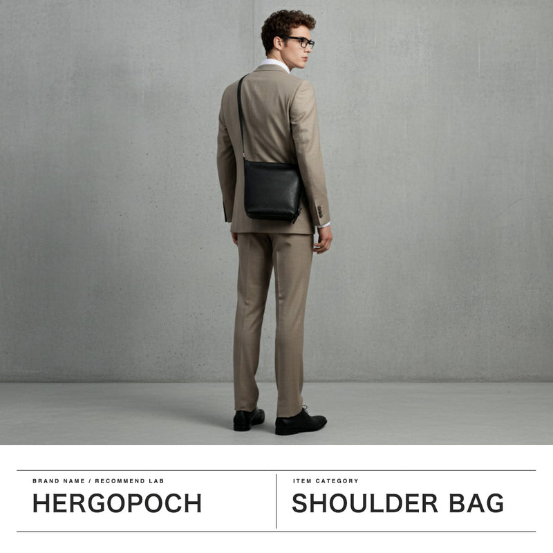 【正規取扱店】 エルゴポック ショルダーバッグ メンズ おしゃれ HERGOPOCH ショルダー バッグ ブランド 本革 革 小さめ 縦型 軽量 軽い 2WAY TC ソフトシュリンクレザー キューブショルダーバッグ TC-CS