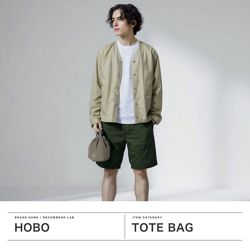 Hobo DrawString Bag 남성 여성 Hobo DrawString Pouch Bag 소형 핸드 헬드 미니 가방 Gusset 스타일리시 한 캔버스 일반 브랜드 캐주얼 4L 일본에서 만든 드로우 스트링 파우치 패딩 라이트 캔버스 HB-BG4515