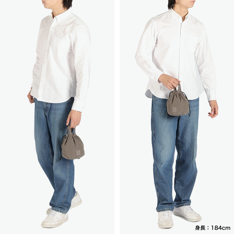 Hobo DrawString Bag 남성 여성 Hobo DrawString Pouch Bag 소형 핸드 헬드 미니 가방 Gusset 스타일리시 한 캔버스 일반 브랜드 캐주얼 4L 일본에서 만든 드로우 스트링 파우치 패딩 라이트 캔버스 HB-BG4515