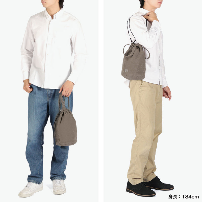 Beg Hobo Drawstring Beg Wanita Lelaki Hobo Beg Kecil Mini Beg Mini Dengan Gusset Gusset Canvas Plain Jenama Kasual 12L Made In Japan Drawstring Pouch S Canvas Light HB-BG4516