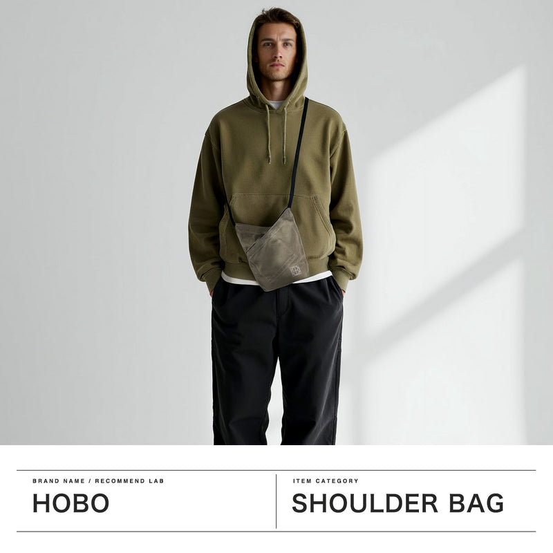 hobo斜挎包男士女士斜挎包小hobo包斜挎包品牌成人轻量轻棉棉结实小迷你挎包日本制造2l AZUMA SHOULDER BAG S LIGHT CANVAS HB-BG4517