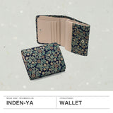 印傳屋 財布 レディース 二つ折り コンパクト INDEN-YA 二つ折 ブランド 本革 鹿革 小銭入れ BOX型小銭入れ かわいい おしゃれ 漆 シロツメクサ 花柄 上品 印伝 上原勇七 甲州印伝 日本製 白詰草 FT-22札入 7302