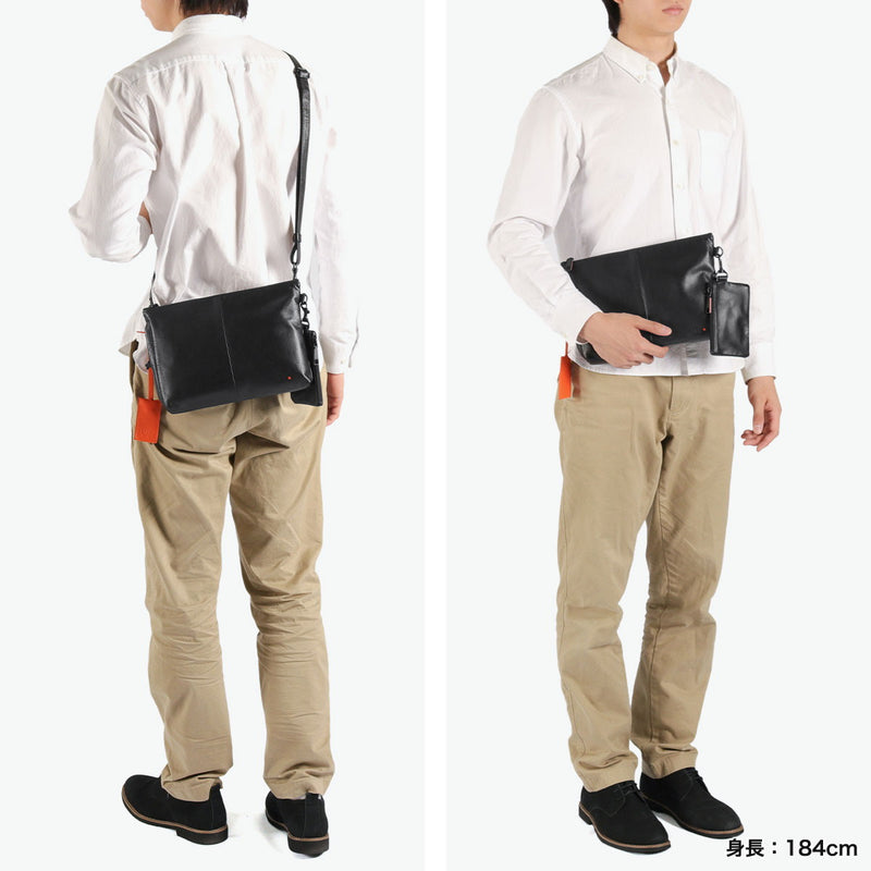 IS/IT ショルダーバッグ メンズ 斜めがけバッグ 小さめ イズイット かっこいい ブランド 斜めがけ 革 軽量 B5 ショルダー バッグ レザー 本革 牛革 2WAY クラッチ ポーチ付き ミニ DISH ディッシュ 945101