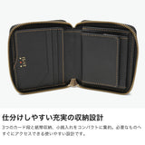 IS/IT 二つ折り財布 メンズ BOX型小銭入れ ブランド イズイット 財布 コンパクト ラウンドファスナー 軽量 本革 革 大人 ミニ 二つ折 ミニ財布 モノクロ ラウンドファスナー二つ折り財布 967603