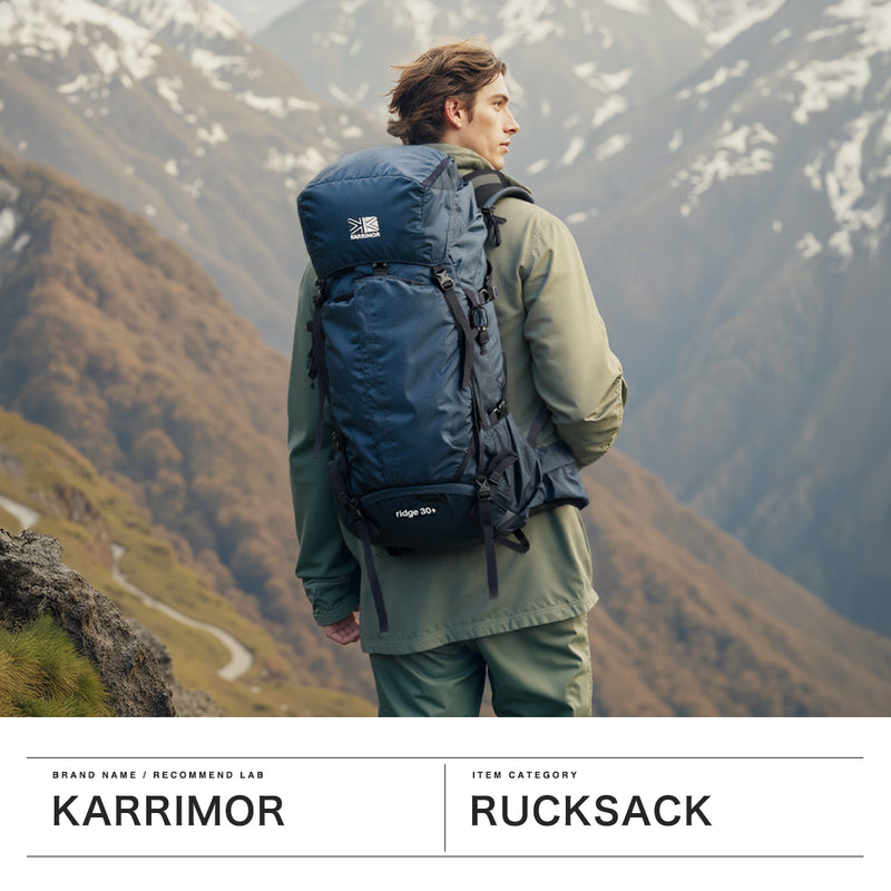 カリマー リュック メンズ レディース 大容量 KARRIMOR バックパック おしゃれ カジュアル アウトドア 登山 登山リュック ハイキング トレッキング ウエストベルト かぶせ ナイロン 旅行  30L A4 ridge 30+ 501206