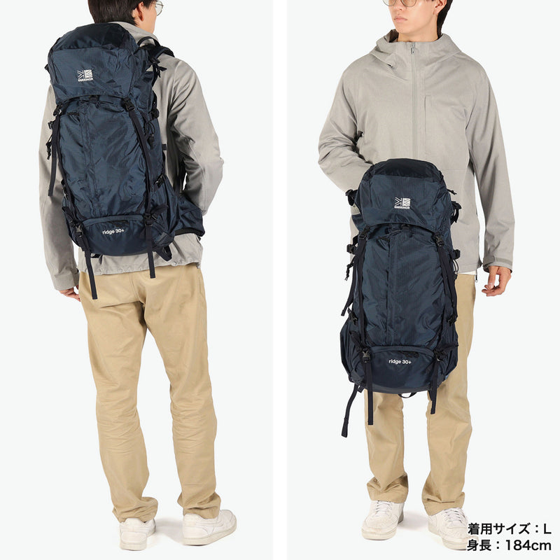 カリマー リュック メンズ レディース 大容量 KARRIMOR バックパック おしゃれ カジュアル アウトドア 登山 登山リュック ハイキング トレッキング ウエストベルト かぶせ ナイロン 旅行  30L A4 ridge 30+ 501206