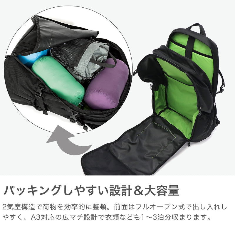 カリマー リュック メンズ レディース 大容量 KARRIMOR トリビュート おしゃれ カジュアル ブランド ノートPC 2層 トレッキング デイパック バックパック アウトドア ロゴ 40L A4 A3 15inch tribute 40 501233
