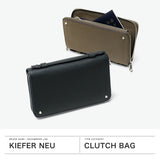 キーファーノイ クラッチバッグ メンズ ブランド 財布 Kiefer neu ビジネスバッグ 本革 小さめ 革 レザー ビジネス バッグ 2層 通勤 出張 旅行 シンプル コンパクト 小さめ ファスナー Sottile オーガナイザー KFN8004S