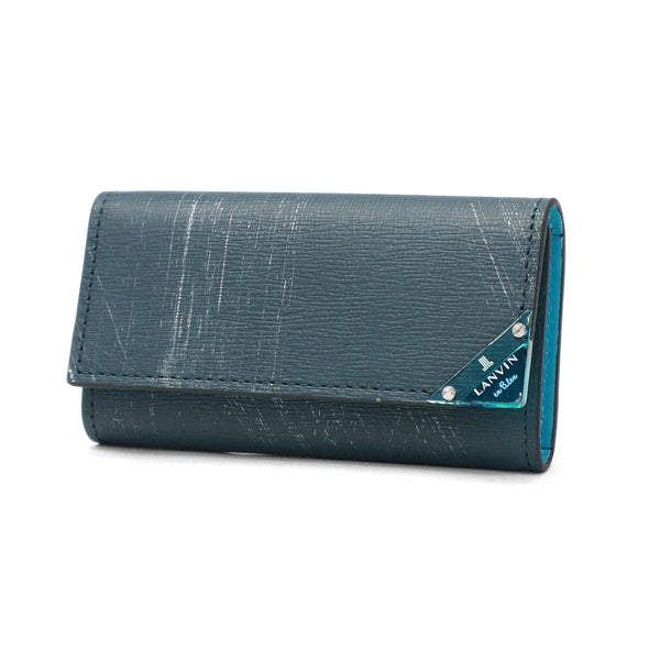 ランバン オン ブルー キーケース メンズ 革 ブランド LANVIN en Bleu レザー 本革 牛革 キー 鍵 軽量 おしゃれ 革小物 ケース 鍵入れ コンパクト スリム 薄い 大人 男性 30代 40代 プレゼント アクア 513621