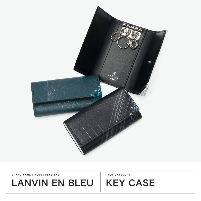 Lanvin on Blue Key Case for Men Leather Brand Lanvin en Bleu 가죽 가죽 진짜 가죽 카우 히드 키 가벼운 세련된 가죽 액세서리 케이스 핵심 사례 소형 슬림 한 얇은 성인 남자 30 대 및 40s 선물 아쿠아 513621