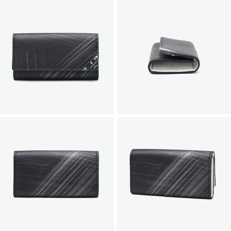 Lanvin on Blue Key Case for Men Leather Brand Lanvin en Bleu 가죽 가죽 진짜 가죽 카우 히드 키 가벼운 세련된 가죽 액세서리 케이스 핵심 사례 소형 슬림 한 얇은 성인 남자 30 대 및 40s 선물 아쿠아 513621
