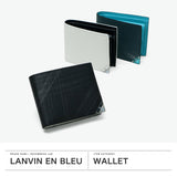 Lanvin on Blue Bifold Wallet for Men Brand LANVIN en Bleu Wallet Genuine Leather Easy to Use Compact Bifold Adult Leather Folding Wallet Leather Slim Thin Thin Coin Purse Lightweight Lightweight Gift Aqua 513622
