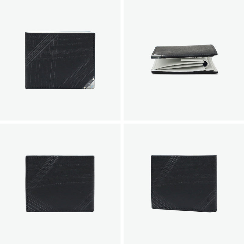 Lanvin on Blue Bifold Wallet for Men Brand LANVIN en Bleu Wallet Genuine Leather Easy to Use Compact Bifold Adult Leather Folding Wallet Leather Slim Thin Thin Coin Purse Lightweight Lightweight Gift Aqua 513622